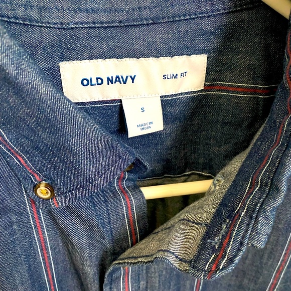 Old Navy Denim Striped button down - Picture 2 of 3